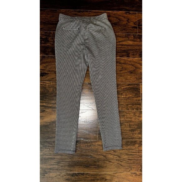 Express Womens Dress Pants Medium Black Houndstooth Skinny Pull On Pockets - Picture 10 of 11